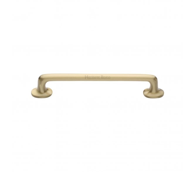 Heritage Brass C0376 Cabinet Pull Handles With Roses - Satin Brass
