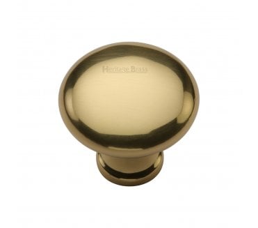 Heritage Brass C113 Mushroom Cabinet Knobs - Polished Brass