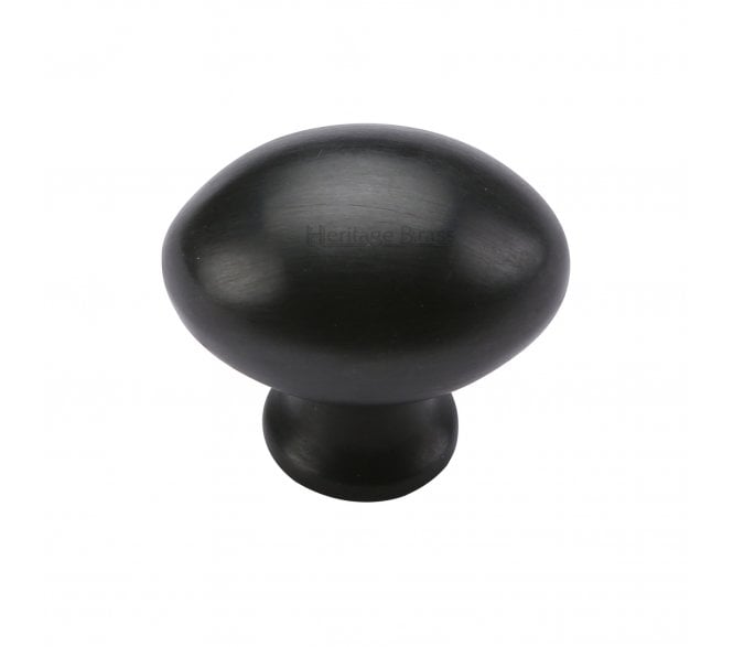 Heritage Brass C114 Oval Cabinet Knobs - Matt Black