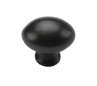 Heritage Brass C114 Oval Cabinet Knobs - Matt Black