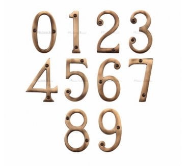 Heritage Brass C1560 Screw Fixed Numerals 75mm - Antique Brass