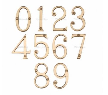 Heritage Brass C1560 Screw Fixed Numerals 75mm - Polished Brass