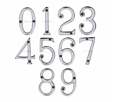 Heritage Brass C1560 Screw Fixed Numerals 75mm - Polished Chrome