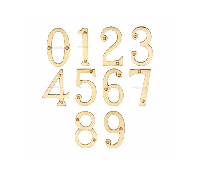 Heritage Brass C1560 Screw Fixed Numerals 75mm - Satin Brass