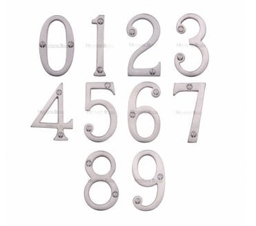 Heritage Brass C1560 Screw Fixed Numerals 75mm - Satin Chrome