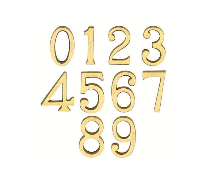 Heritage Brass C1564 Door Numerals - 76mm - Polished Brass