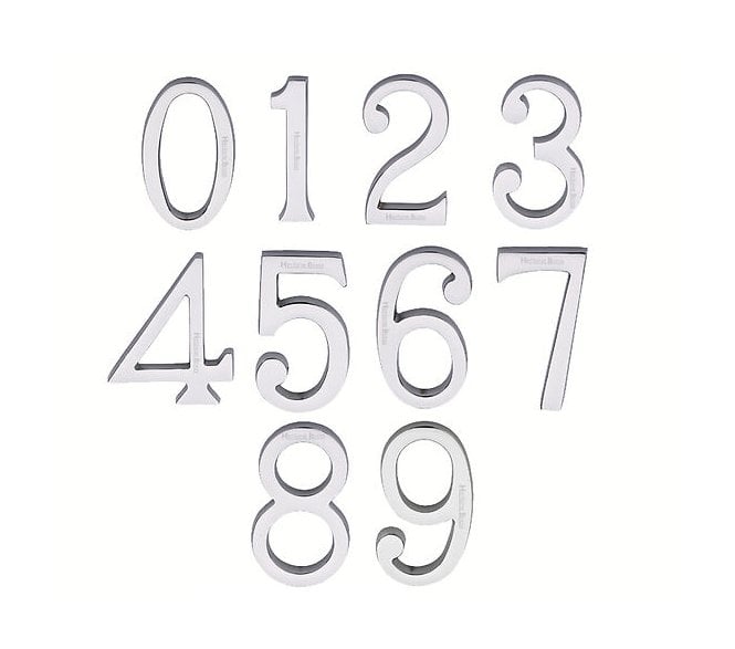 Heritage Brass C1564 Door Numerals - 76mm - Polished Chrome