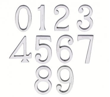 Heritage Brass C1564 Door Numerals - 76mm - Polished Chrome
