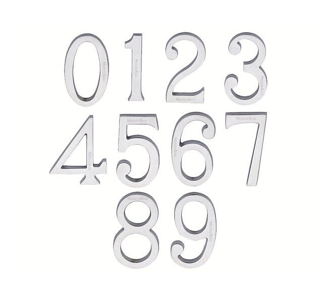 Heritage Brass C1564 Door Numerals - 76mm - Satin Chrome