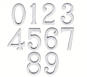 Heritage Brass C1564 Door Numerals - 76mm - Satin Chrome