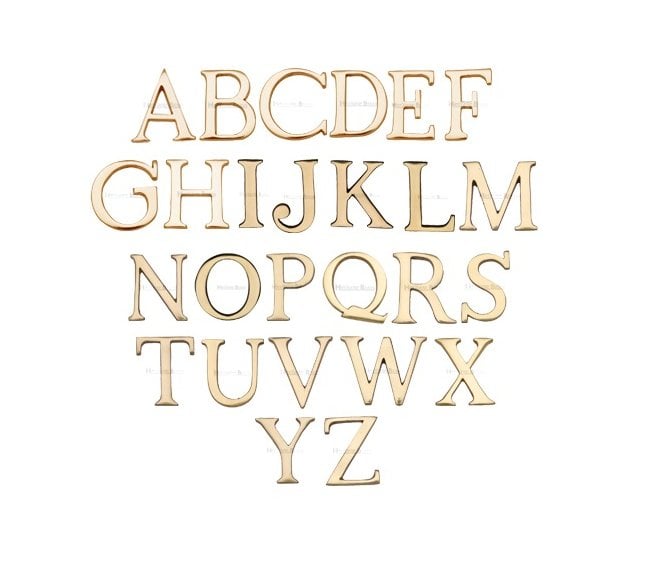 Heritage Brass C1565 Pin Fixed Alphabet (A-Z) 51mm - Polished Brass