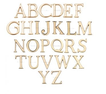 Heritage Brass C1565 Pin Fixed Alphabet (A-Z) 51mm - Polished Brass