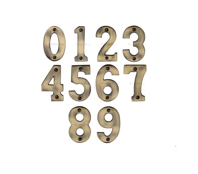 Heritage Brass C1566 Screw Fixed Numerals 75mm - Antique Brass