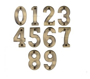 Heritage Brass C1566 Screw Fixed Numerals 75mm - Antique Brass