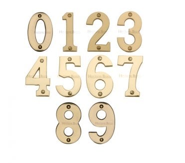 Heritage Brass C1566 Screw Fixed Numerals 75mm - Polished Brass