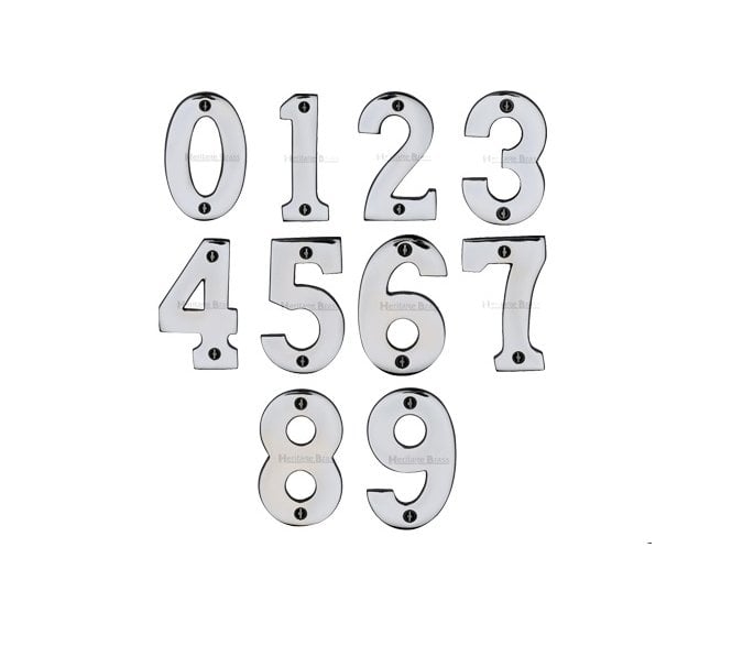 Heritage Brass C1566 Screw Fixed Numerals 75mm - Polished Chrome