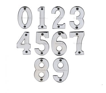 Heritage Brass C1566 Screw Fixed Numerals 75mm - Polished Chrome