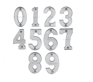 Heritage Brass C1566 Screw Fixed Numerals 75mm - Satin Chrome