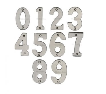 Heritage Brass C1566 Screw Fixed Numerals 75mm - Satin Nickel