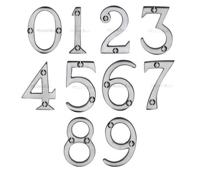 Heritage Brass C1567 51mm Door Numerals - Satin Chrome