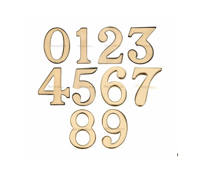 Heritage Brass C1568 Self Adhesive Numerals 51mm - Polished Brass