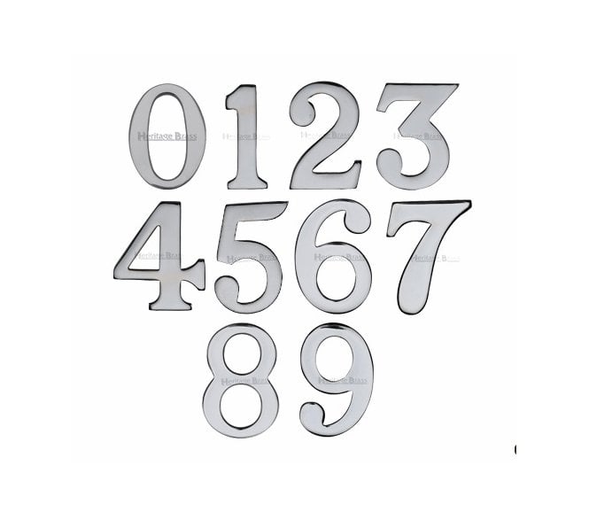 Heritage Brass C1568 Self Adhesive Numerals 51mm - Polished Chrome