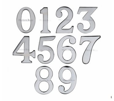 Heritage Brass C1568 Self Adhesive Numerals 51mm - Polished Chrome