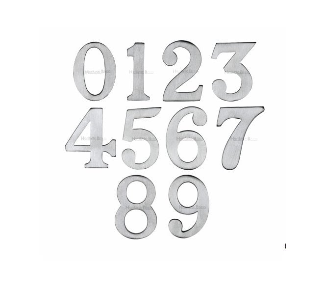 Heritage Brass C1568 Self Adhesive Numerals 51mm - Satin Chrome