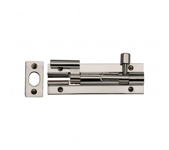 Heritage Brass C1592 Cranked Barrel Bolt 100mm  - Polished Nickel