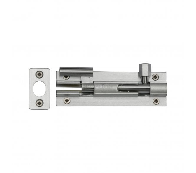 Heritage Brass C1592 Cranked Barrel Bolt 100mm  - Satin Chrome