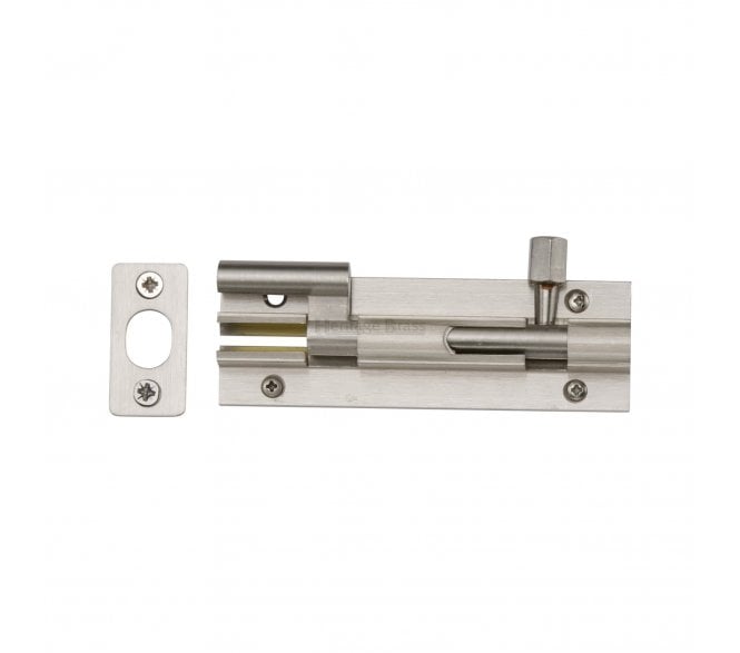 Heritage Brass C1592 Cranked Barrel Bolt 100mm  - Satin Nickel