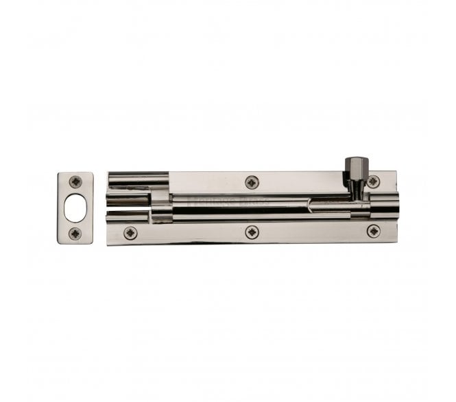 Heritage Brass C1592 Cranked Barrel Bolt 150mm - Polished Nickel