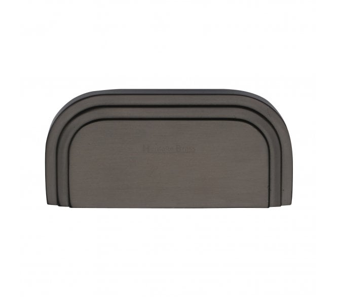Heritage Brass C1740 Bauhaus Drawer Cup Pull - 76mm - Matt Bronze