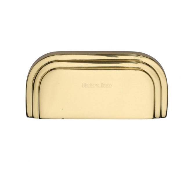 Heritage Brass C1740 Bauhaus Drawer Cup Pull - 76mm - Polished Brass