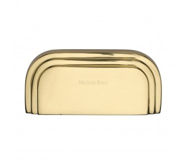 Heritage Brass C1740 Bauhaus Drawer Cup Pull - 76mm - Polished Brass