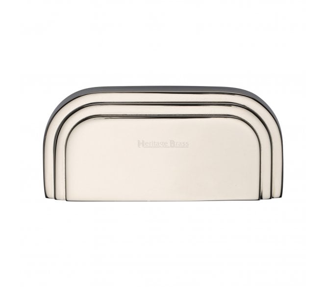 Heritage Brass C1740 Bauhaus Drawer Cup Pull - 76mm - Polished Nickel