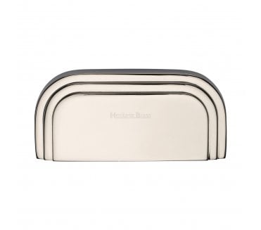 Heritage Brass C1740 Bauhaus Drawer Cup Pull - 76mm - Polished Nickel