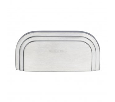 Heritage Brass C1740 Bauhaus Drawer Cup Pull - 76mm - Satin Chrome