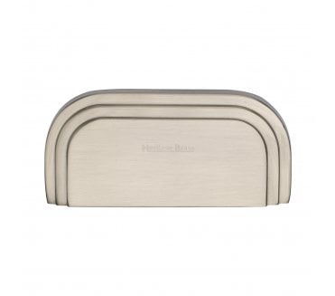 Heritage Brass C1740 Bauhaus Drawer Cup Pull - 76mm - Satin Nickel
