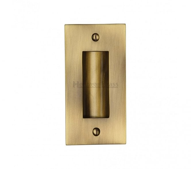Heritage Brass C1820 Sliding Door Flush Pull 100x51mm - Antique Brass