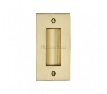 Heritage Brass C1820 Sliding Door Flush Pull 100x51mm - Satin Brass