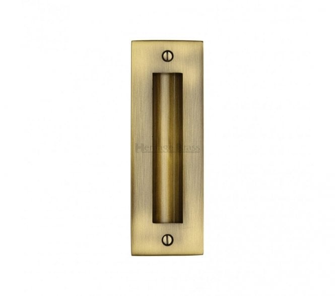 Heritage Brass C1820 Sliding Door Flush Pull 152x51mm - Antique Brass