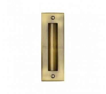 Heritage Brass C1820 Sliding Door Flush Pull 152x51mm - Antique Brass