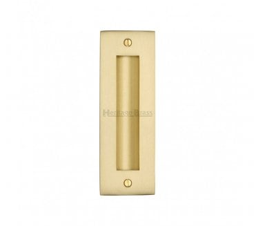 Heritage Brass C1820 Sliding Door Flush Pull 152x51mm - Satin Brass