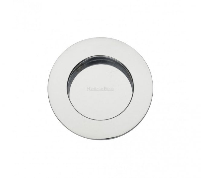 Heritage Brass C1835 Round Flush Pull 63mm - Polished Chrome