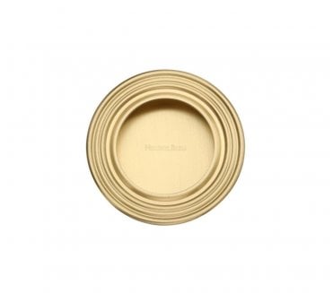 Heritage Brass C1837 Reeded Circular Flush Pull 63mm - Satin Brass