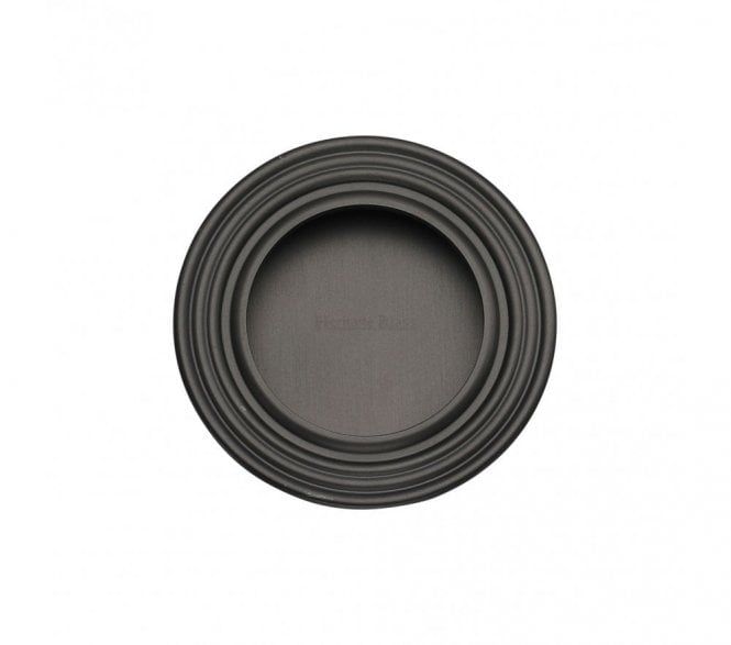Heritage Brass C1837 Round Reeded Flush Pull 63mm - Matt Bronze