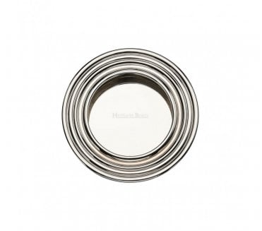 Heritage Brass C1837 Round Reeded Flush Pull 63mm - Polished Nickel