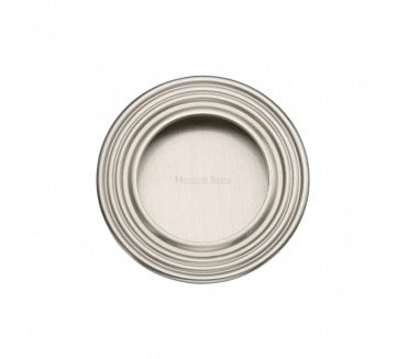 Heritage Brass C1837 Round Reeded Flush Pull 63mm - Satin Nickel