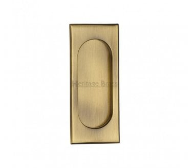 Heritage Brass C1850 Sliding Door Flush Pull 105x44mm - Antique Brass